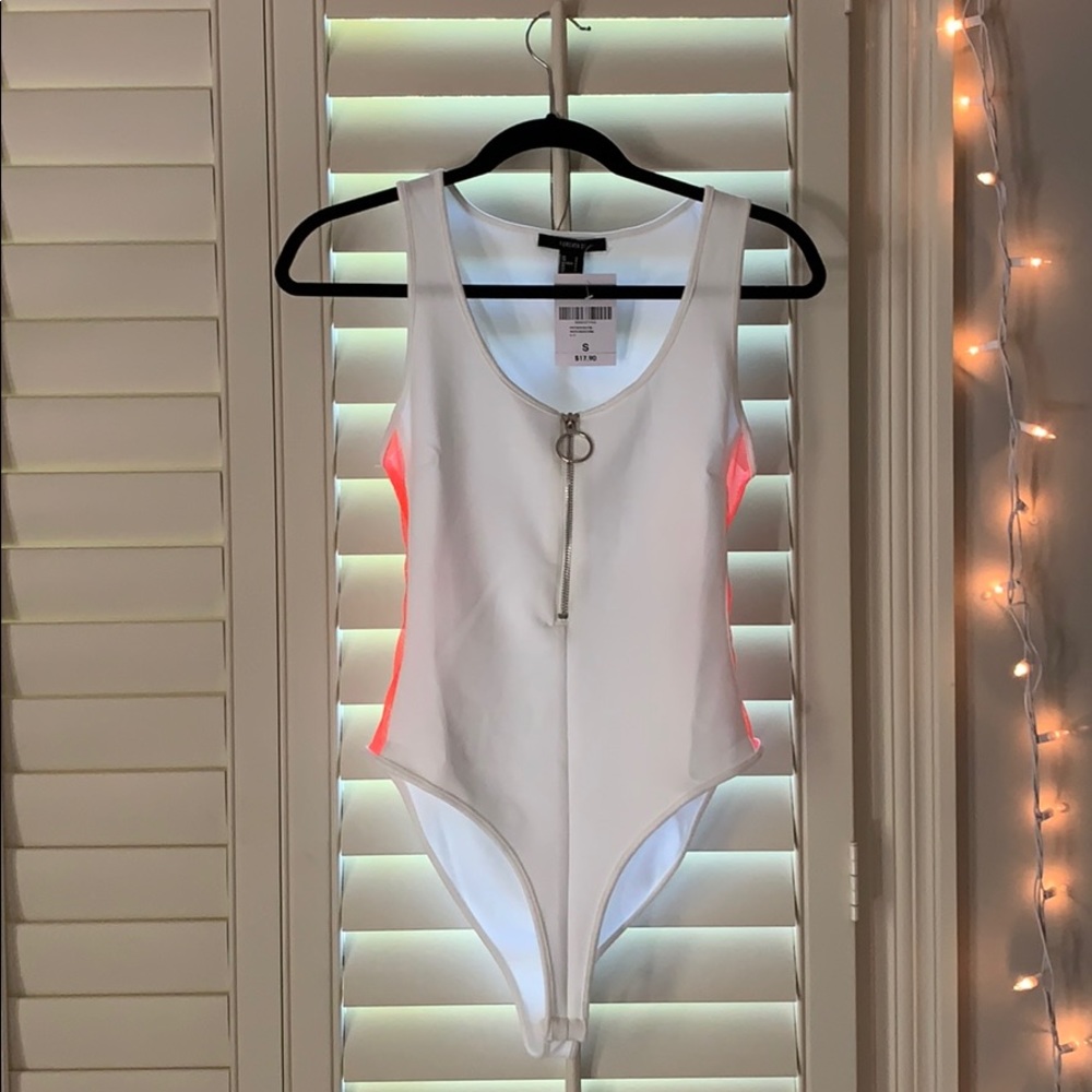 Zipper Bodysuit with Mesh